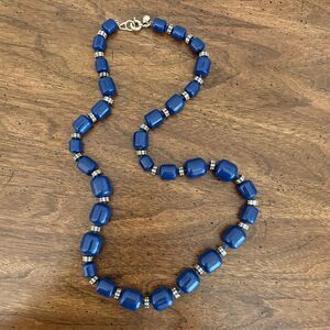 J.Crew | Resin Bead Statement Necklace | Blue | 30” Length